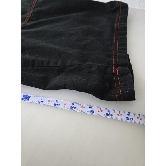 HT Denim Hi-Rise Carpenter Pants Womens 26 Black Red Stitch Wide Leg Utility - Picture 11 of 13